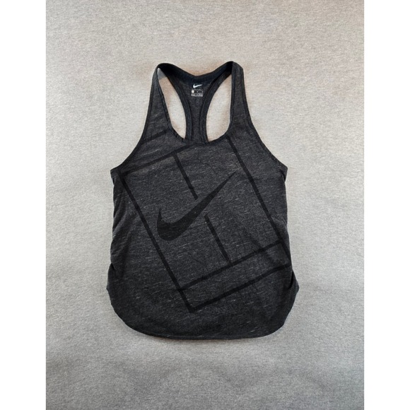 Nike Tennis Tank Top‎ Womens M Gray Dri Fit Tennis Racerback Sleeveless Swoosh - Picture 1 of 9